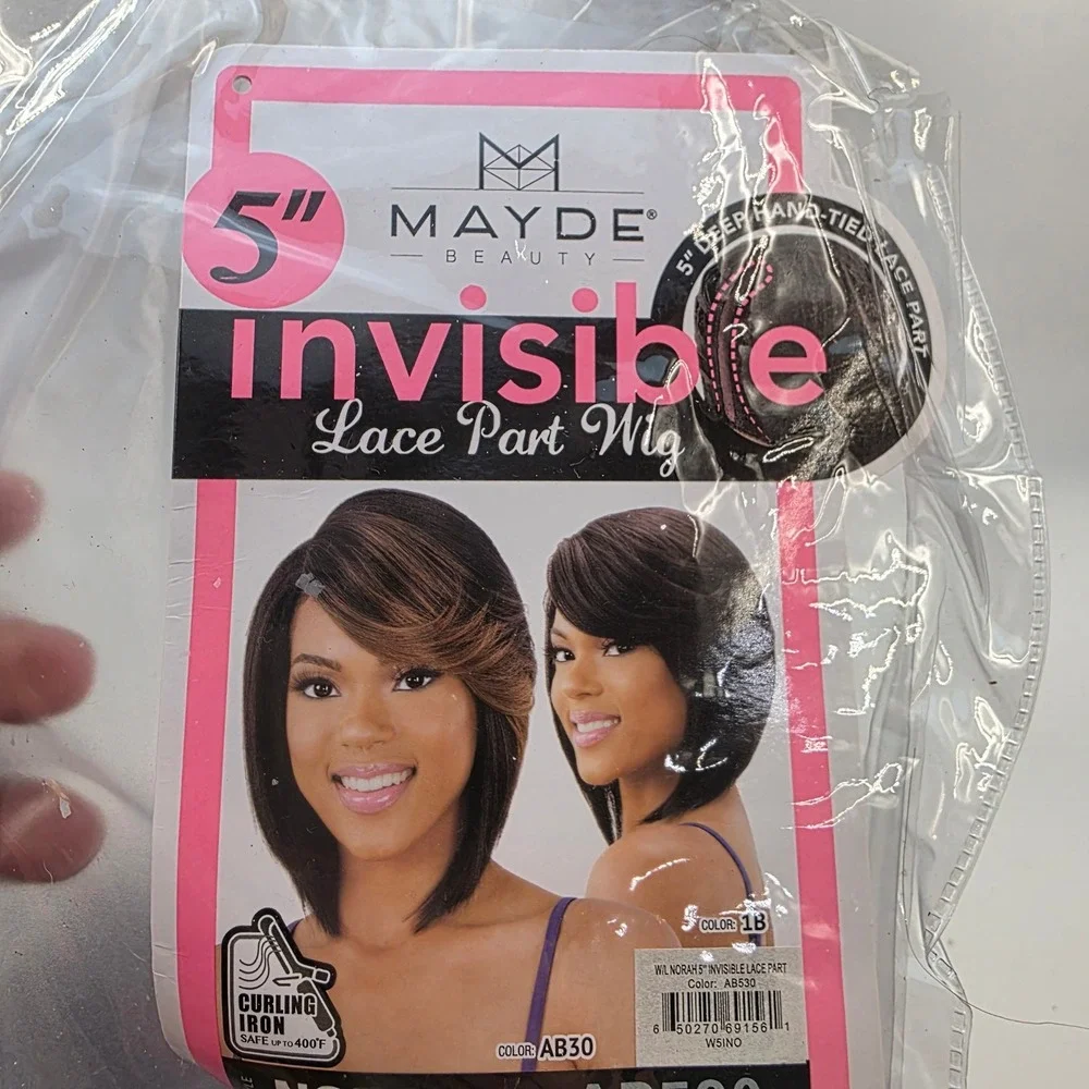 Mayde Beauty Norah Invisible Lace Part Wig AB530 Burgundy Plum Synthetic Bob